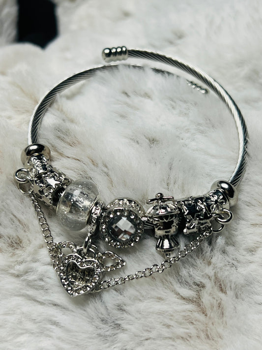 Silver Hearted Charm Bracelet